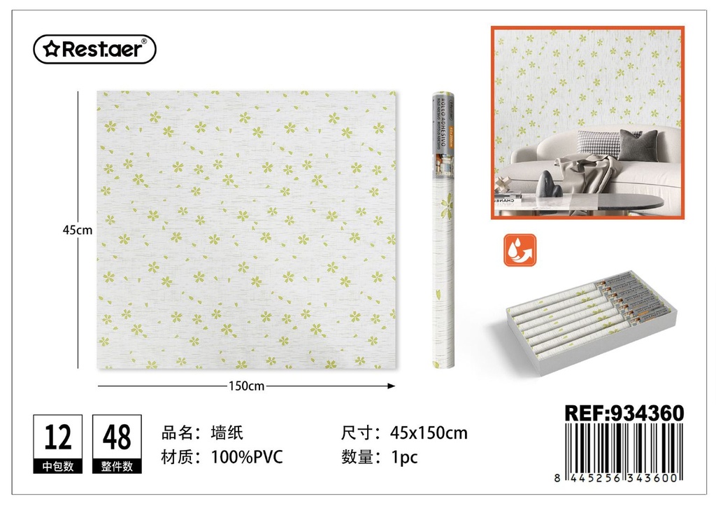 Rollo Adhesivo 45cmx1.5m Estampado - Papel Tapiz Decorativo