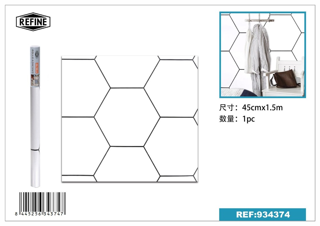 Rollo adhesivo estampado 45cm x 1.5m