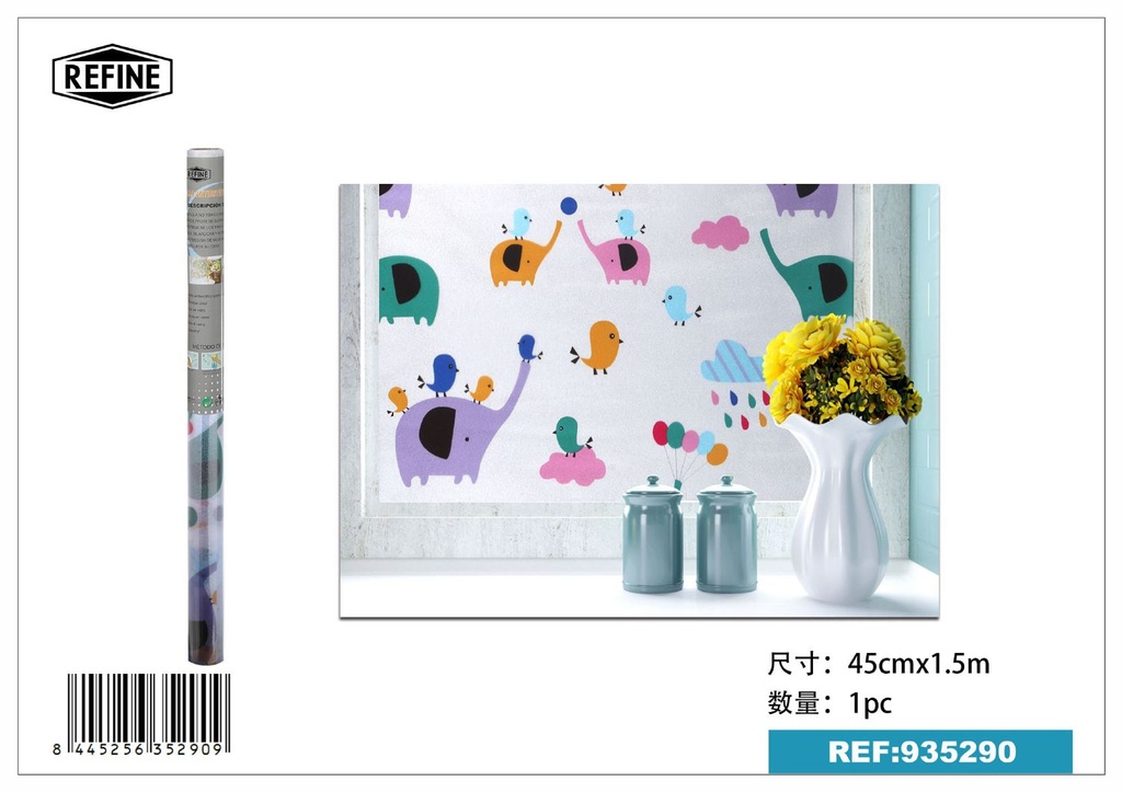 Vinilo estático decorativo para vidrios 45cm x 1.5m para ventanas