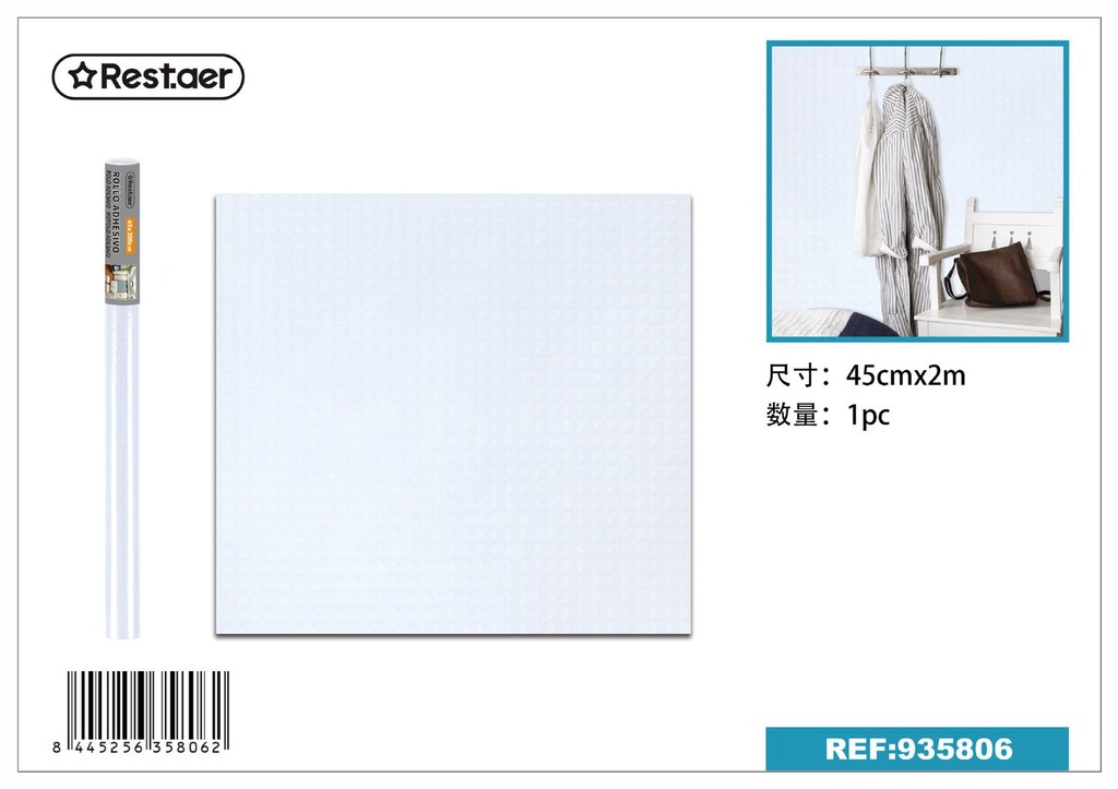 Rollo adhesivo transparente estampado 45cmx2.0m