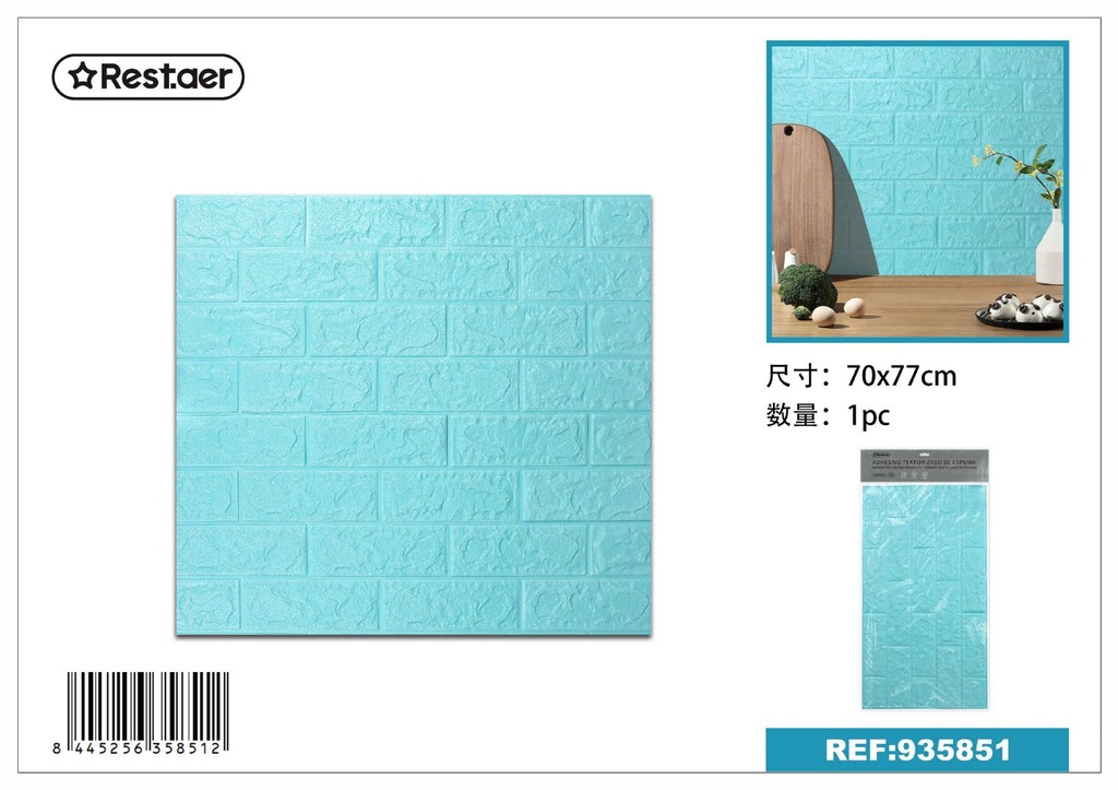 Adhesivo texturizado de espuma 70cmx77cm para decoración del hogar