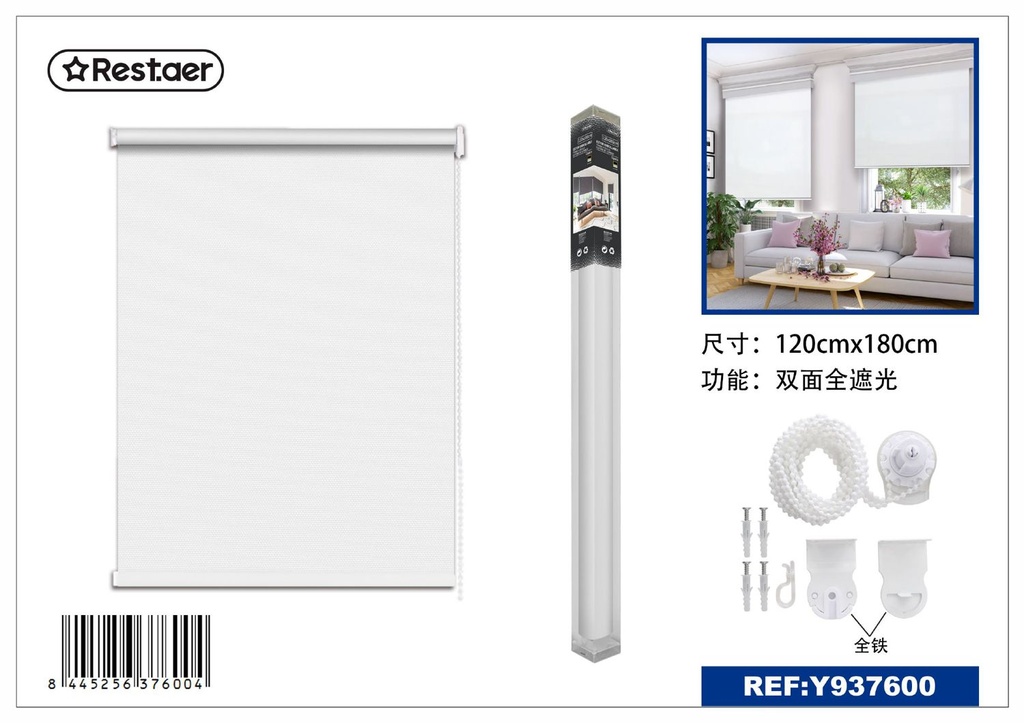 Cortina color blanca 120x180 cm - Estores y cortinas enrollables