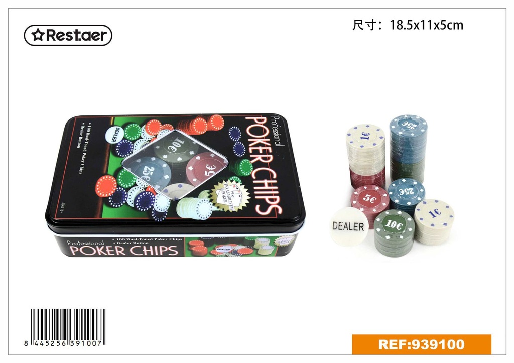 Chips de póker 100pcs