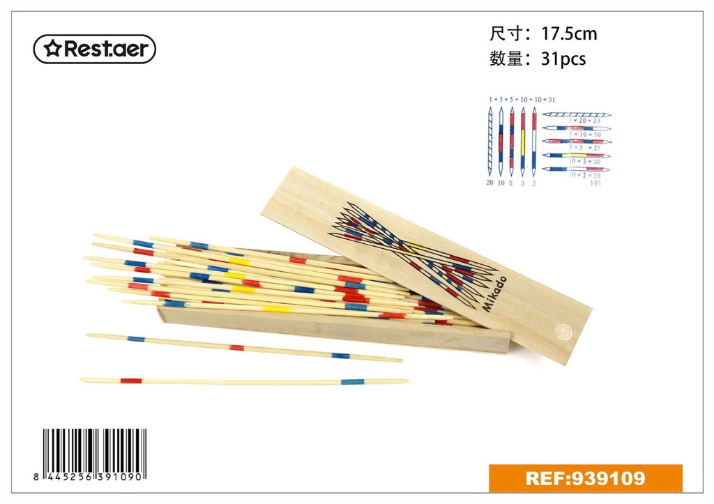 Palitos chinos 31pcs para juegos y entretenimiento