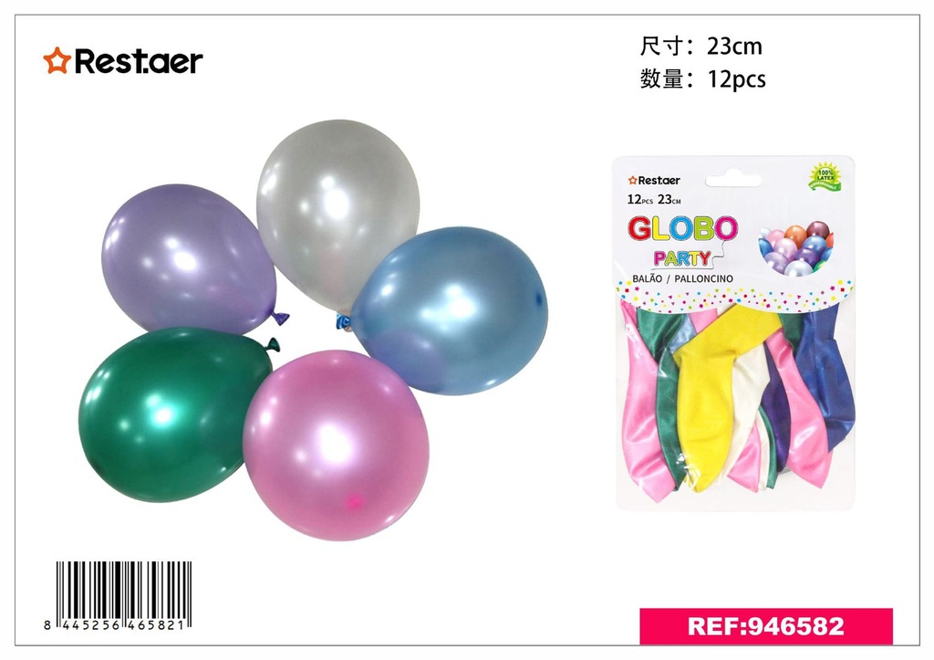 Globos multicolo, 12pcs, 23cm para fiestas