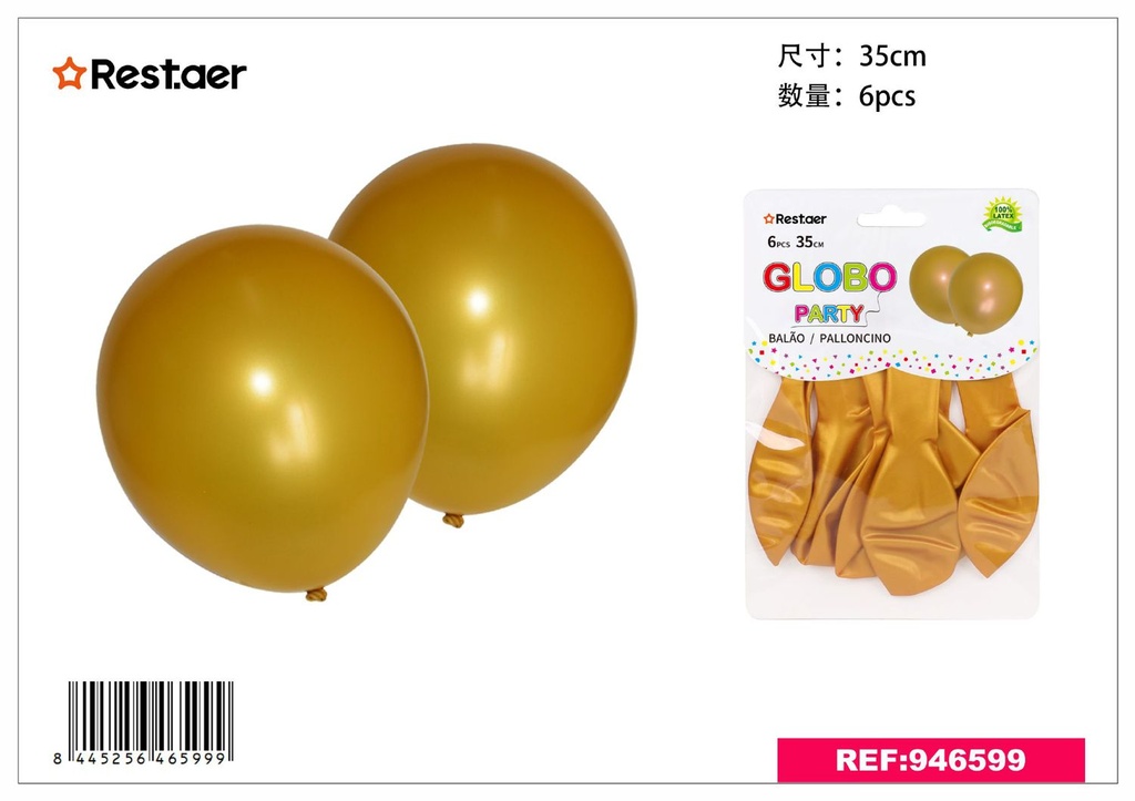 Globos dorados 6pcs 2.8g para fiesta