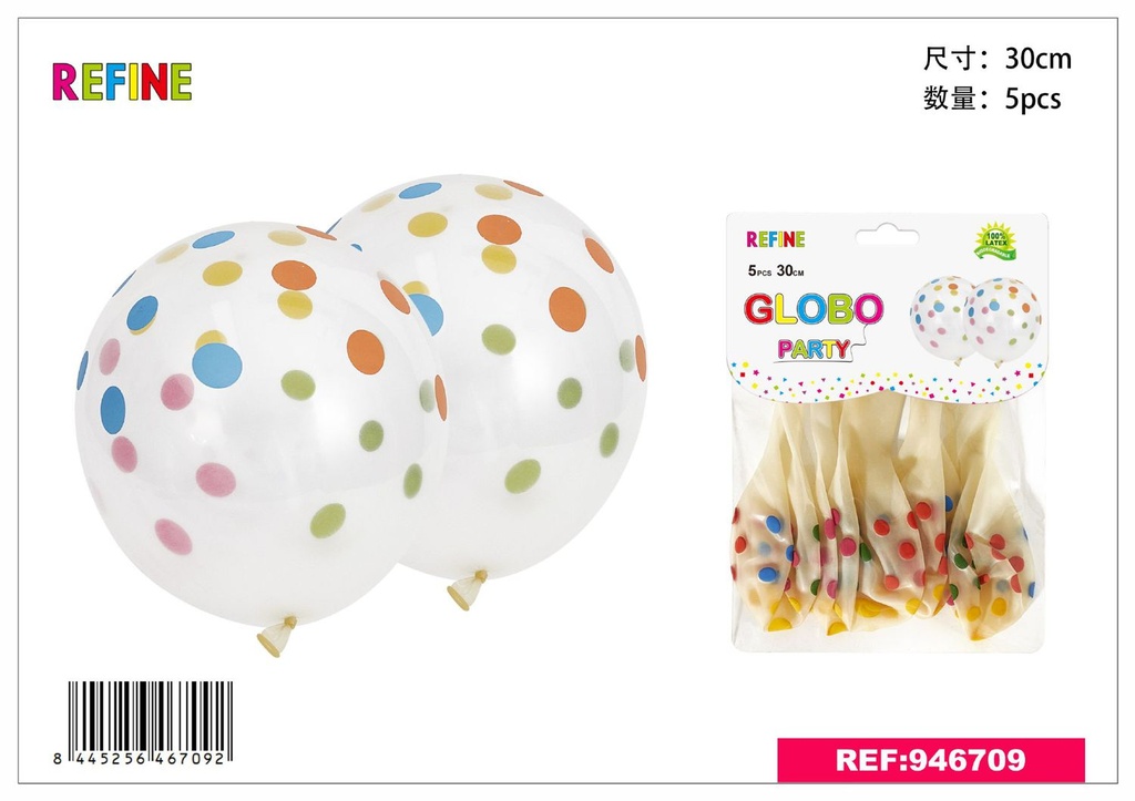 Globo de látex estampado 30cm 5pcs