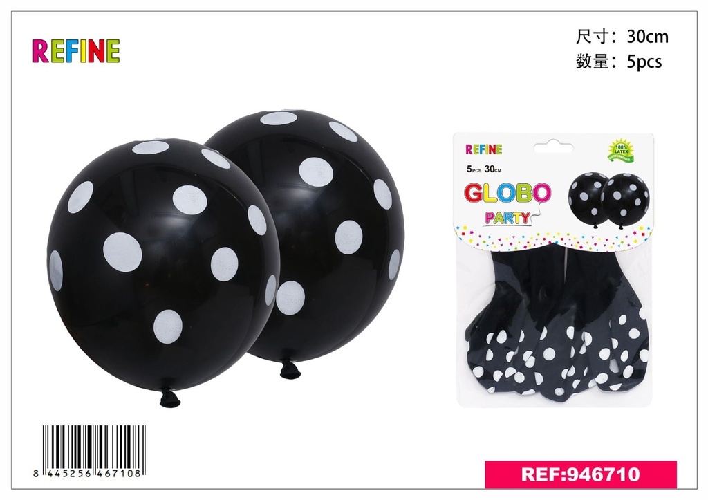 Globos de látex estampados 30cm 2.8g 5pcs