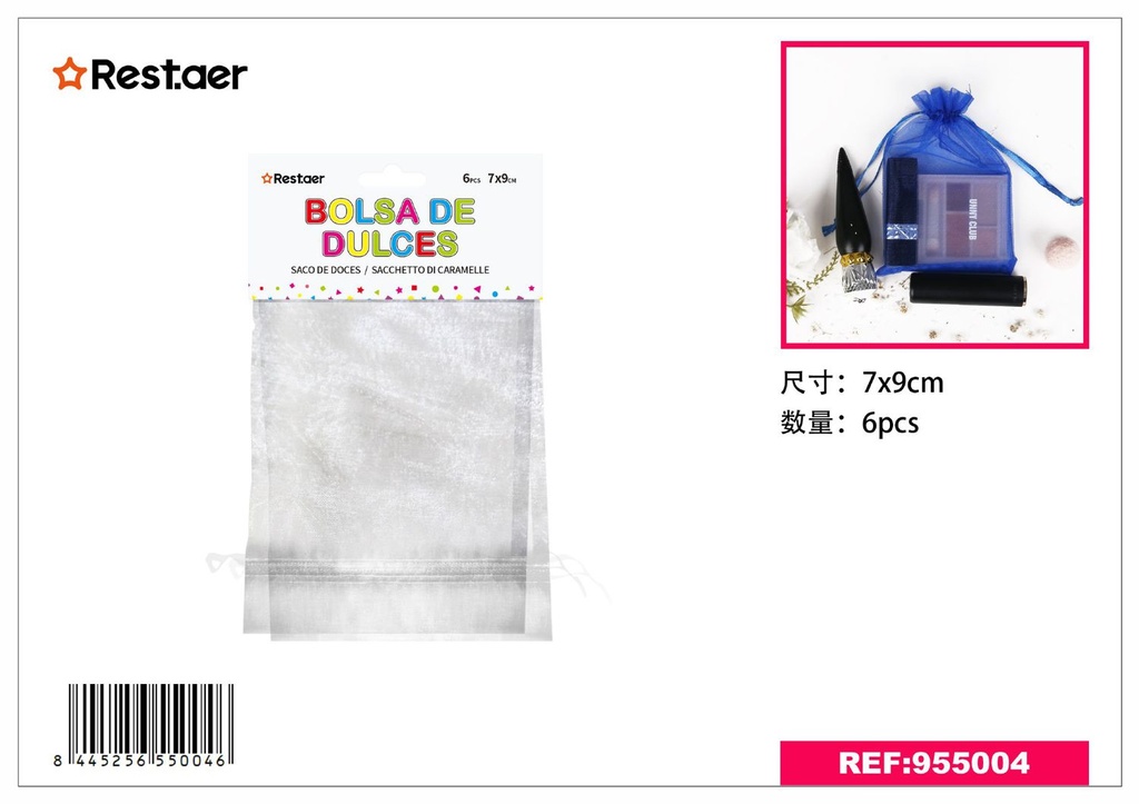 Bolsita multiusos de malla blanca 7*9cm 6PCS - Artículos de regalo