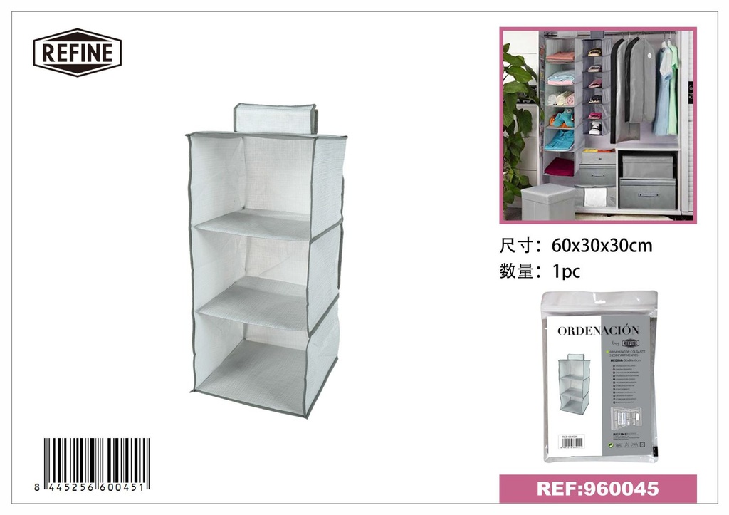 Organizador colgante de tela 3 niveles 30*30*60CM - Organización del hogar