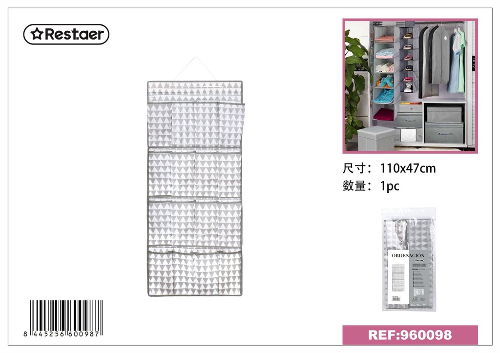 Organizador colgante de tela con 16 bolsillos 110x47 cm - Organización del hogar