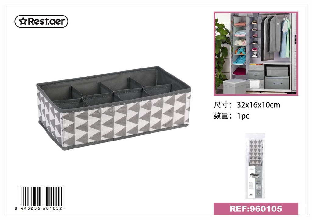 Organizador de ropa interior 8 compartimentos estampado - Almacenaje en el hogar