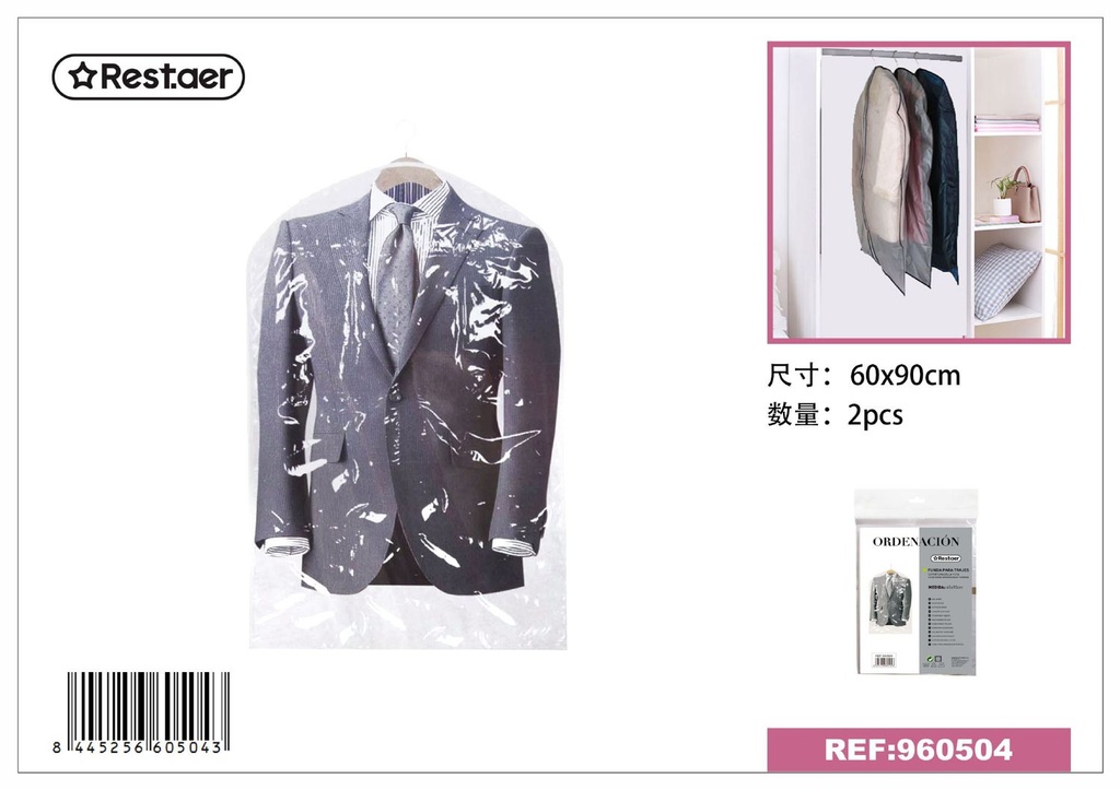 Funda transparente para trajes 60*90cm - Organización del hogar