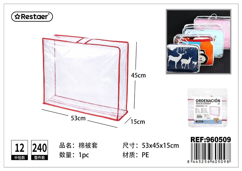 Bolsa de almacenamiento transparente 53*45*15cm - Artículos de hogar para organización