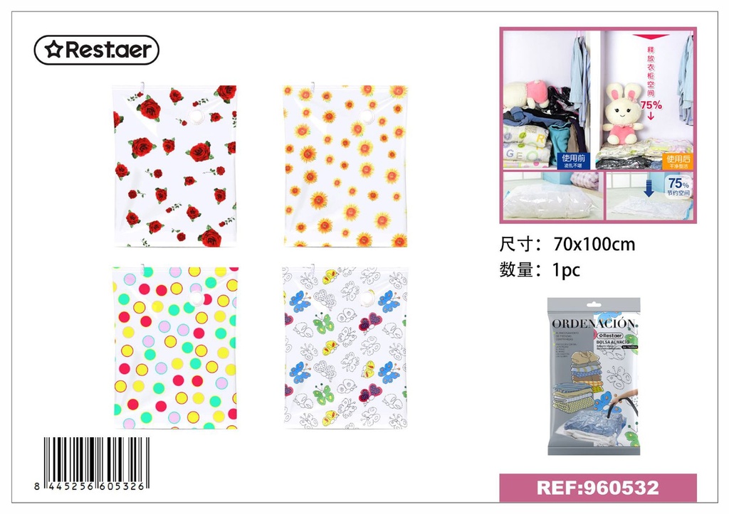 Bolsas de vacío estampadas 70 x 100 cm - Almacenamiento doméstico