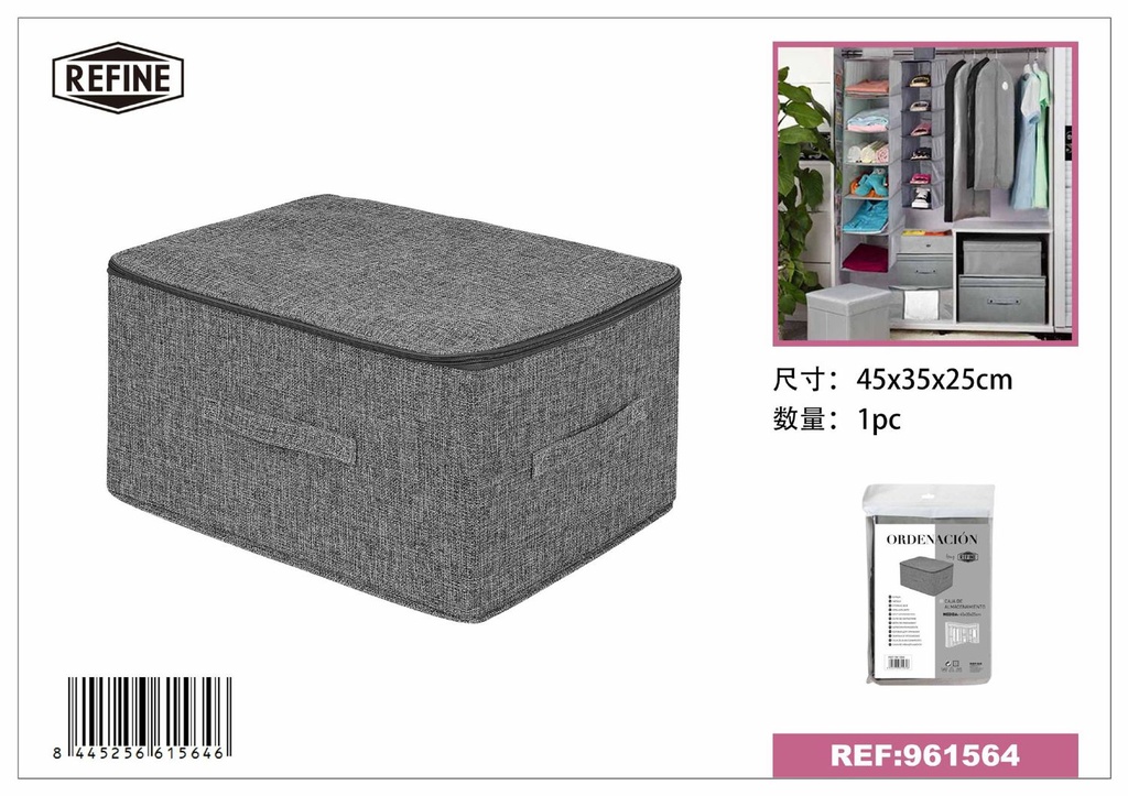 Caja de almacenamiento con cremallera 45x35x25cm - Almacenamiento en el hogar