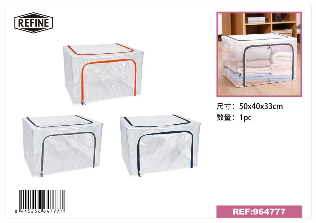 Caja de almacenamiento impermeable de PVC y nylon 50x40x33cm