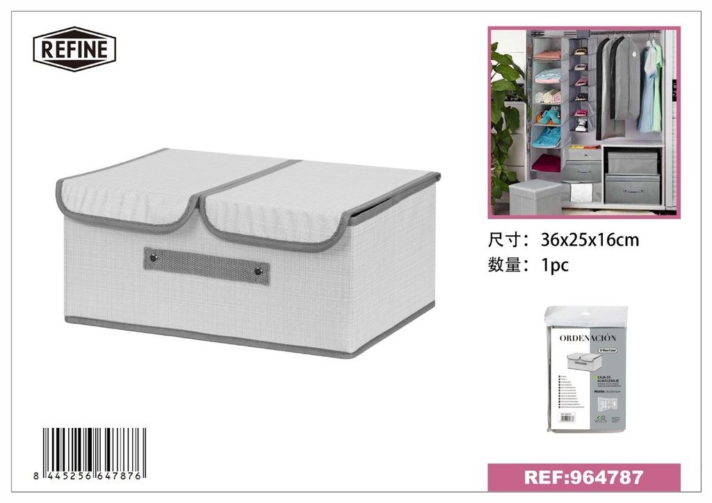 Caja organizadora de tela de 36x25x16cm - Accesorios para el hogar