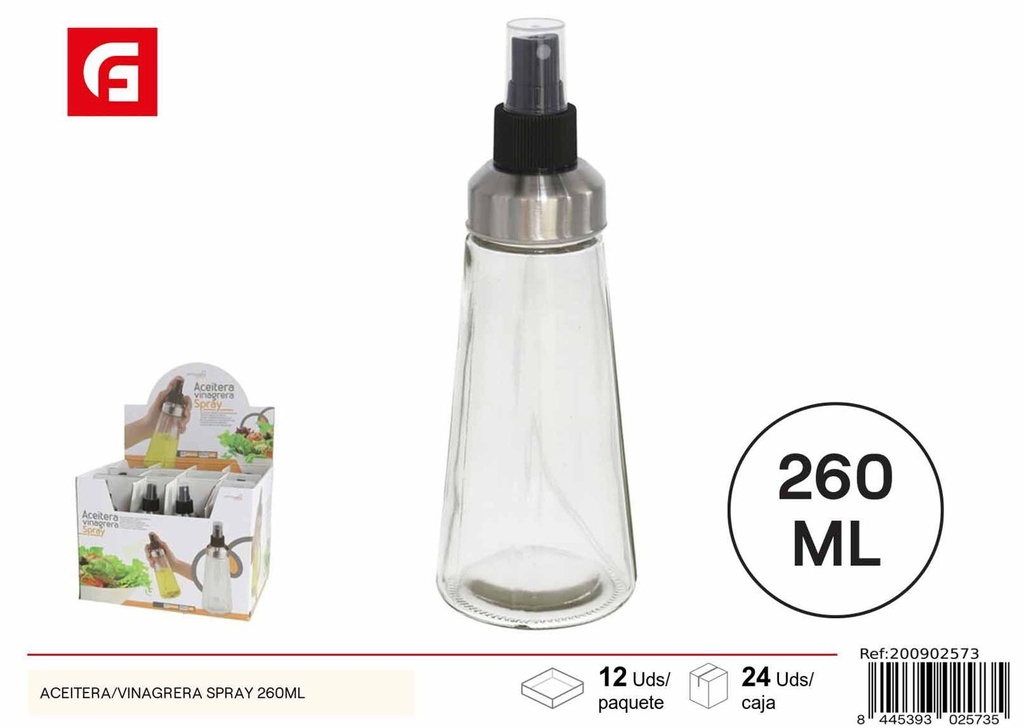 Aceitera/vinagrera spray 260 ml - Vidrio y cerámica