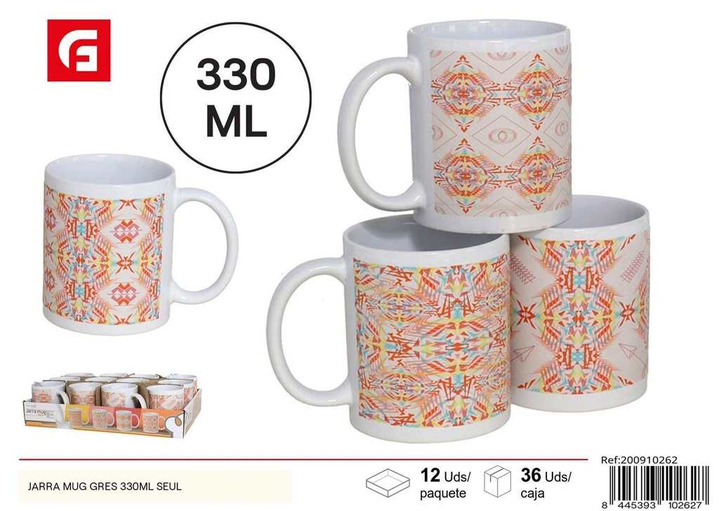 Jarra mug de gres 330ml modelo Seul