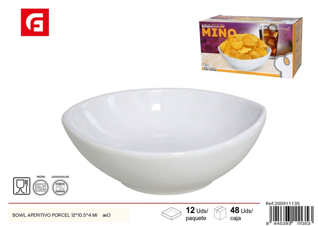 Bowl de aperitivo de porcelana 12*10.5*4cm