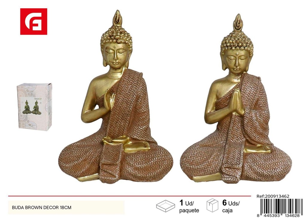 Figura decorativa Buda marrón 18cm para el hogar