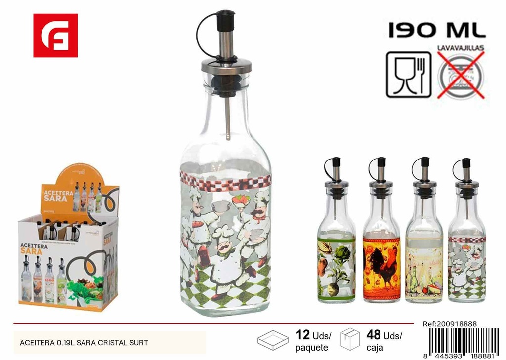 Aceitera cristal 0.19L Sara - Cristalería