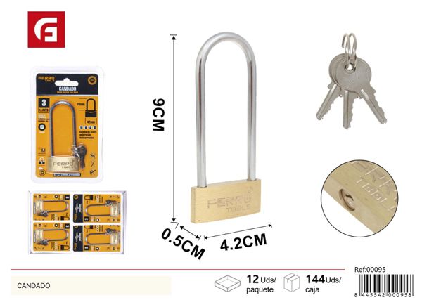 Candado de latón largo 50mm para seguridad