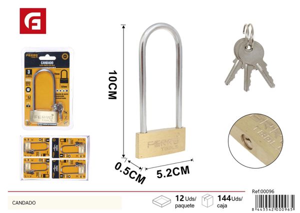 Candado de latón largo 60mm para seguridad