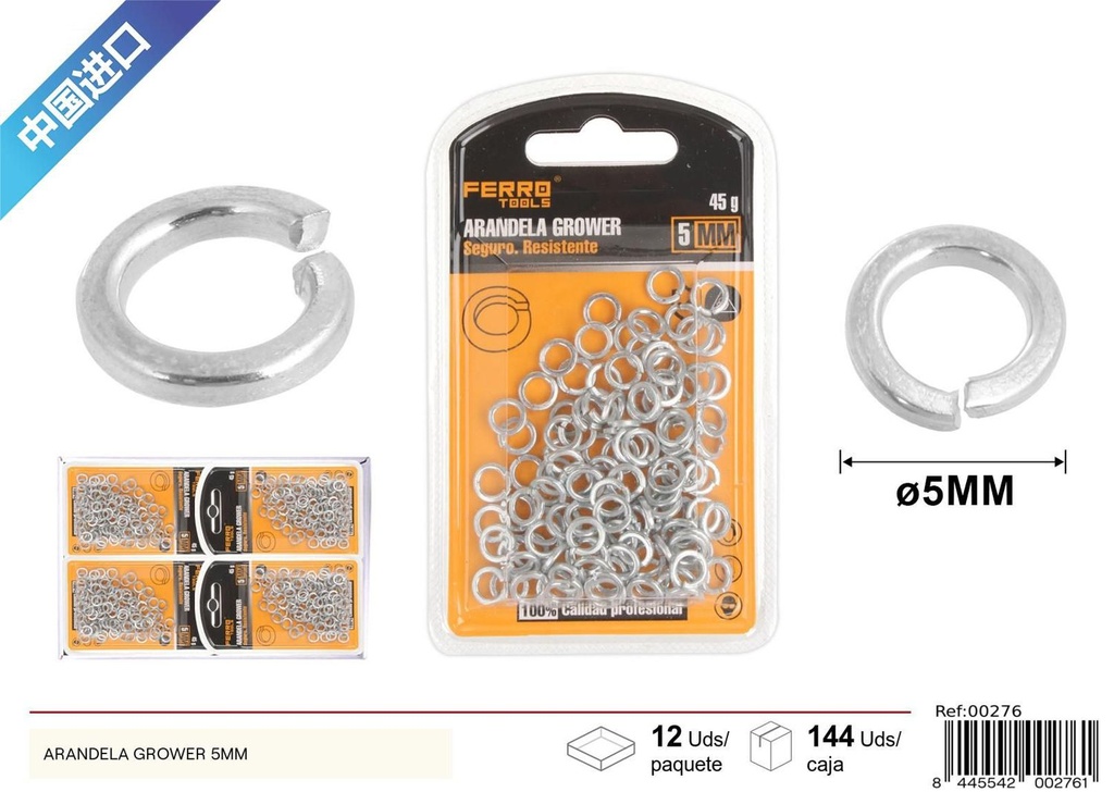 Arandela Grower 5 mm - Herrajes y accesorios