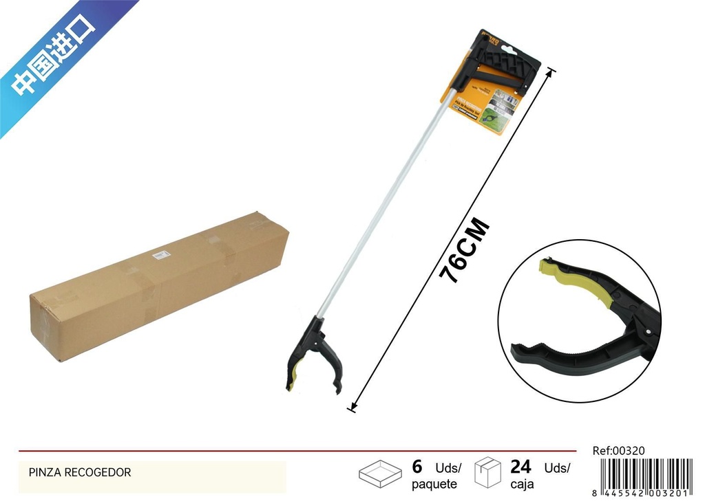 Pinza recoge basura 12.6*0.58mm*76cm - Herramientas de limpieza