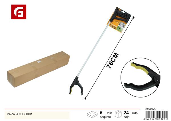 Pinza recoge basura de acero inoxidable 76cm