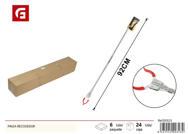 Pinza recogebasura de acero inoxidable 16x0.25mmx92cm