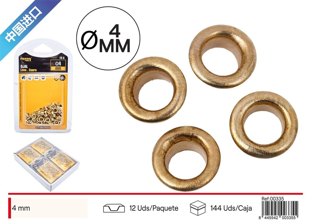 Ojal 4mm para manualidades y bricolaje