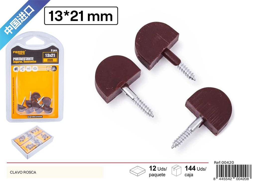 Clavo con tornillo (marrón) pequeño - Accesorios de muebles