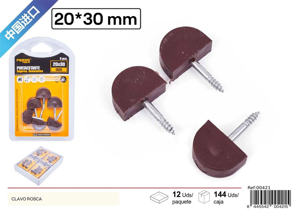 Clavo con tornillo (marrón) grande - Accesorios de muebles
