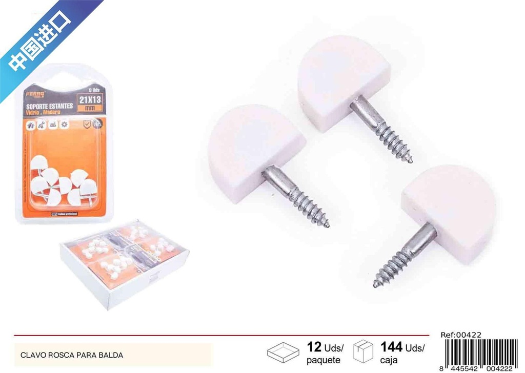 Clavo con tornillo (blanco) pequeño - Accesorios de muebles