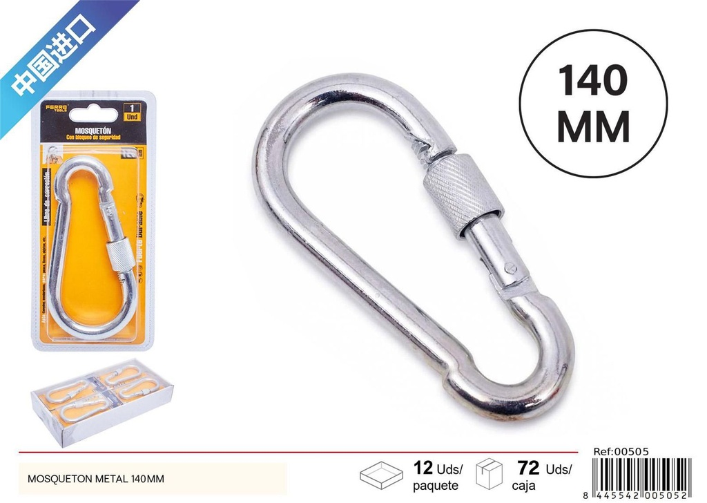 Mosquetón de hierro con cierre 140 mm - Accesorios de ferretería