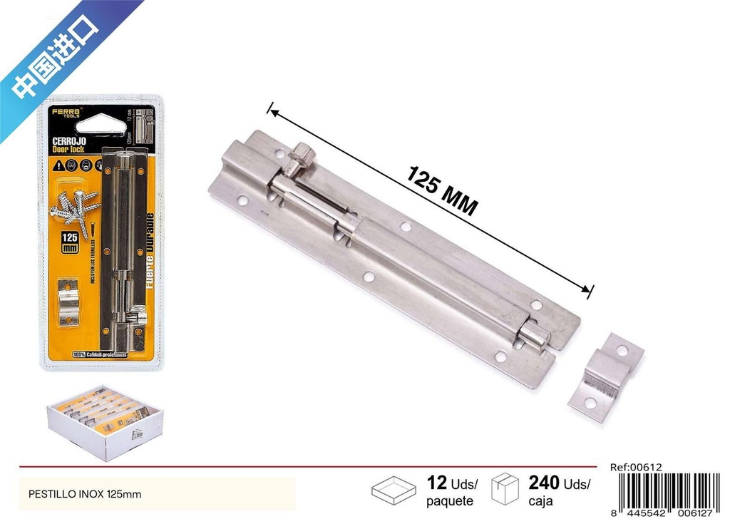 Pestillo inoxidable 125mm