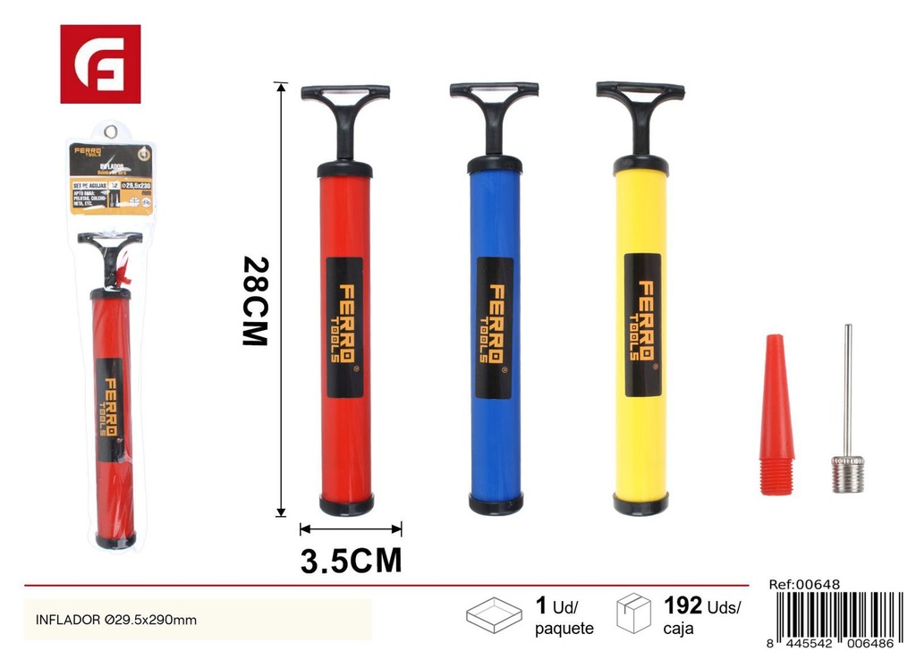 Inflador 29.5x290mm para bicicletas