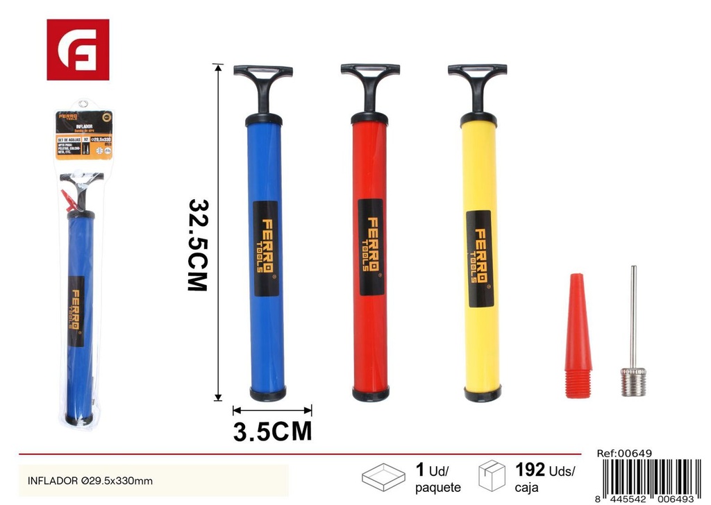 Inflador de bolas 29.5x330mm 