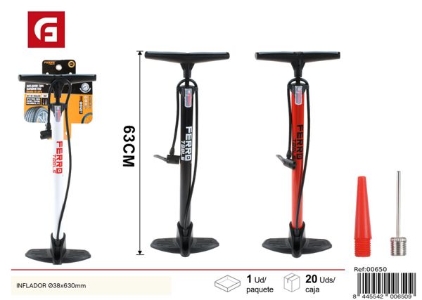 Inflador Ø38x630mm para neumáticos de bicicleta