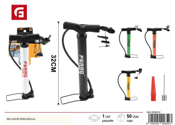 Inflador Ø35x320mm para bicicletas y neumáticos