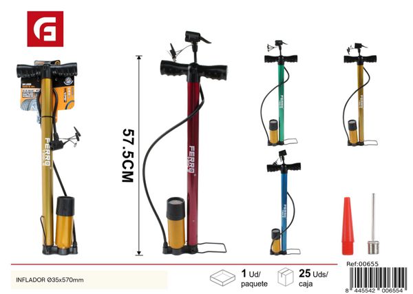 Inflador de bicicleta Ø35x570mm