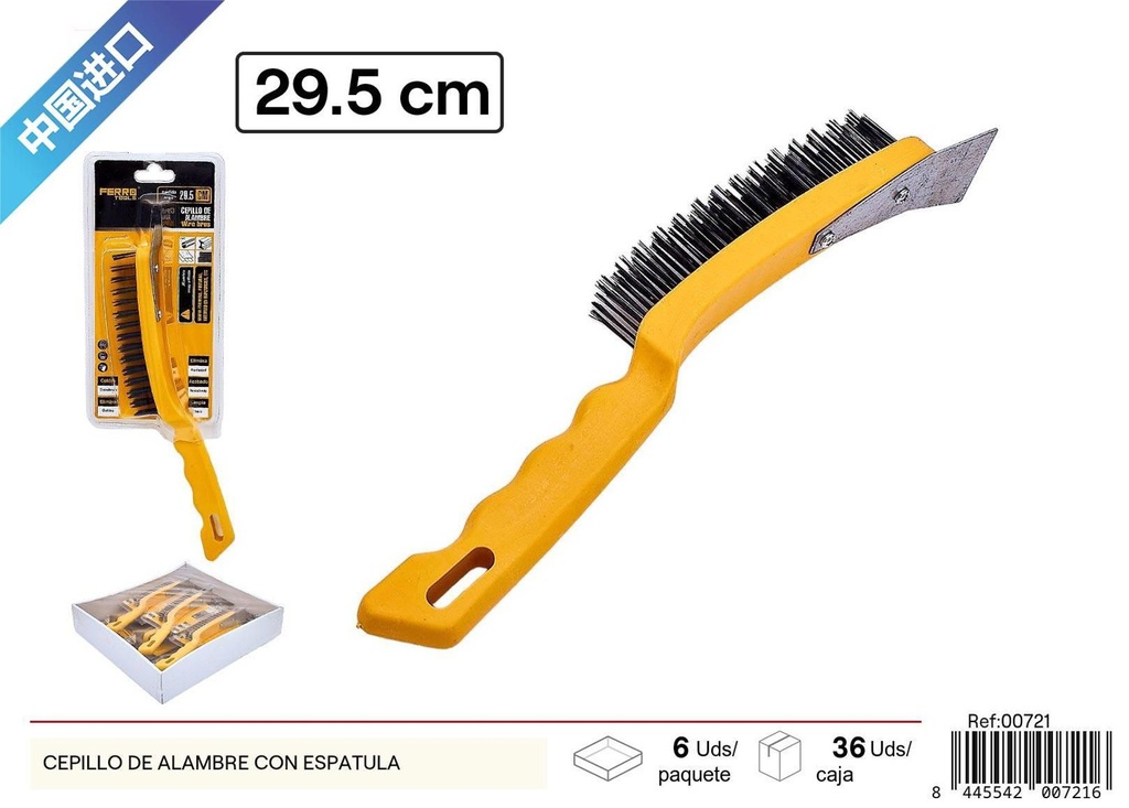 Cepillo de alambre con espátula - Ferretería
