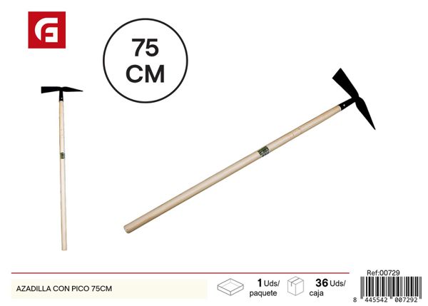 Azadilla con pico 75cm con mango de madera