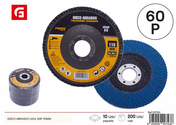 Disco abrasivo azul 60P 115mm para lijado y pulido