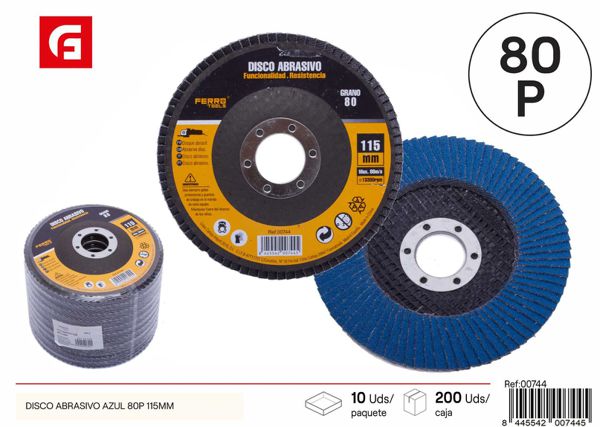 Disco abrasivo azul 80P 115mm para lijado y corte