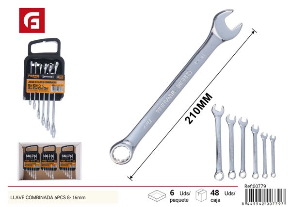 Llave combinada 6pcs 8-16mm