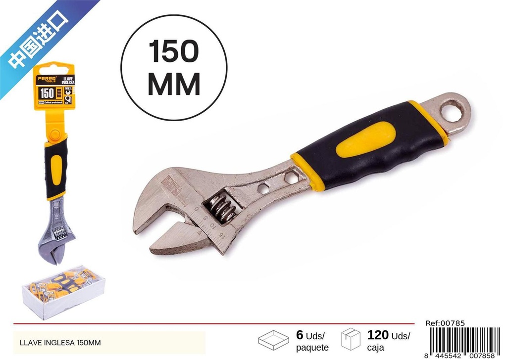 Llave inglesa con mango 150mm para ajustes y reparaciones